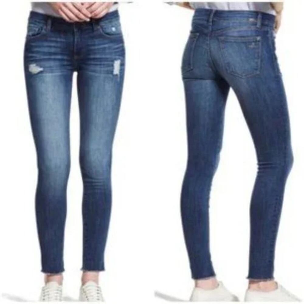 DL1961 Emma Power Legging Jeans in Allure Distressed Zip Button Skinny Pockets